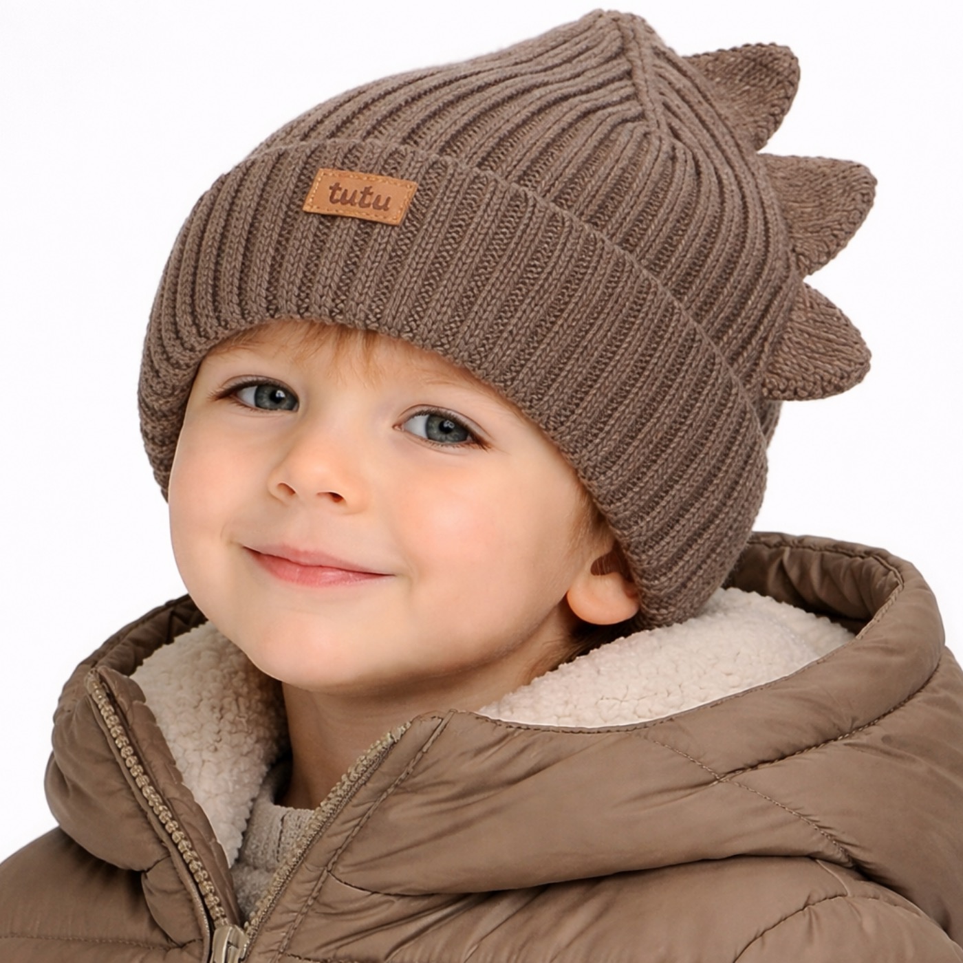 Mavior kids merino ribbed dino beanie