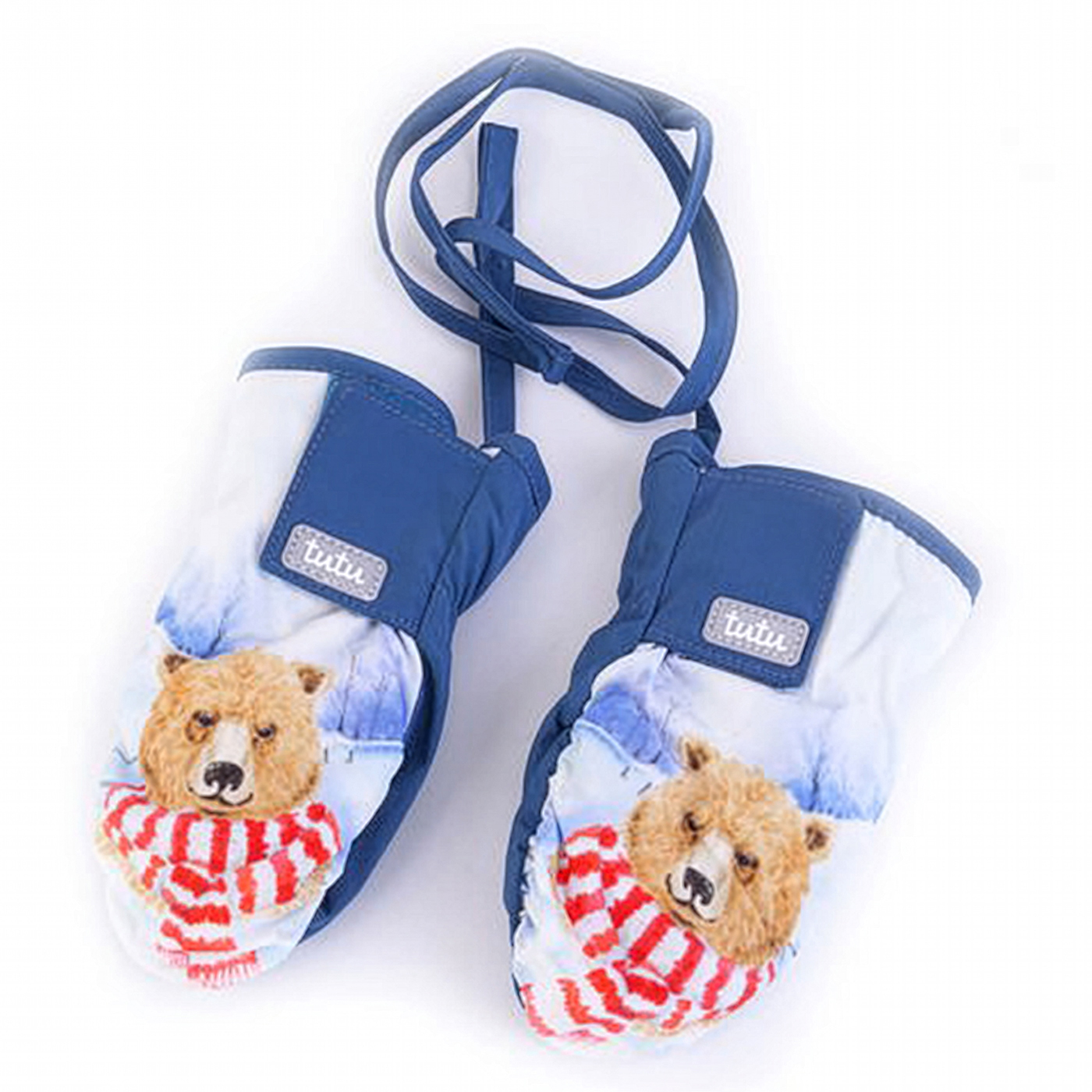 Ravex kids winter bear graphic ski mittens