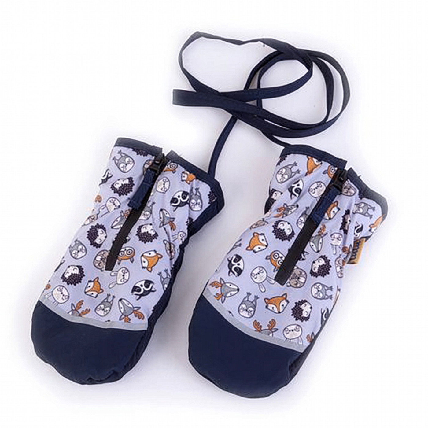 Navor kids winter forest animals mittens with fron