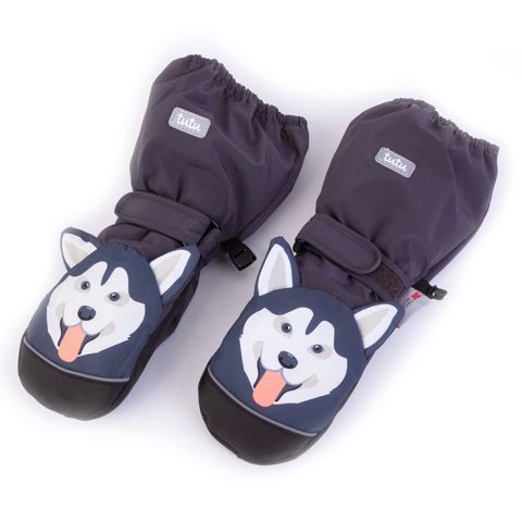 Kaevaris winter mittens with husky design
