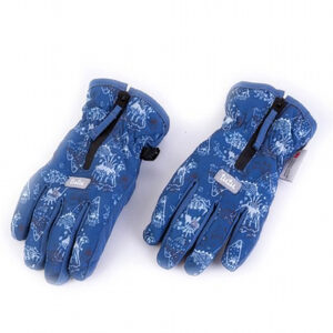 Corvisto kids printed winter gloves with front zip