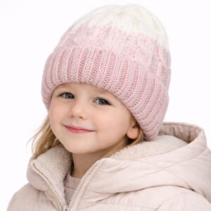 Calvior kids ombre knited cable beanie