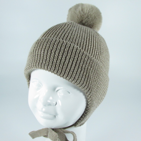 Seriel baby extrafine merino wool pom cap