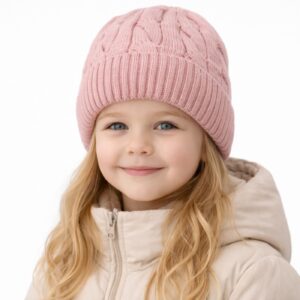 Noreve kids extrafine merino wool knited cable bea
