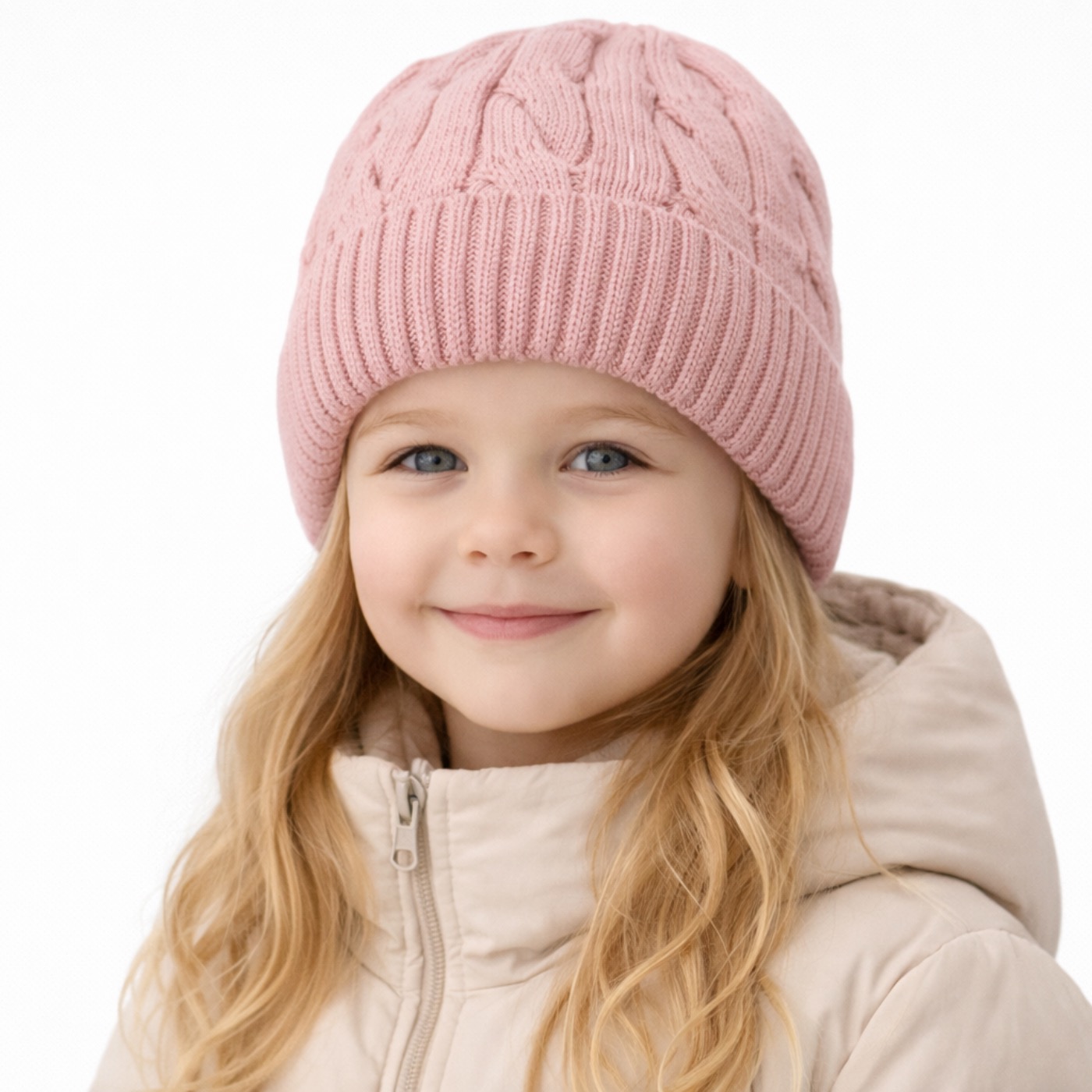 Noreve kids extrafine merino wool knited cable bea