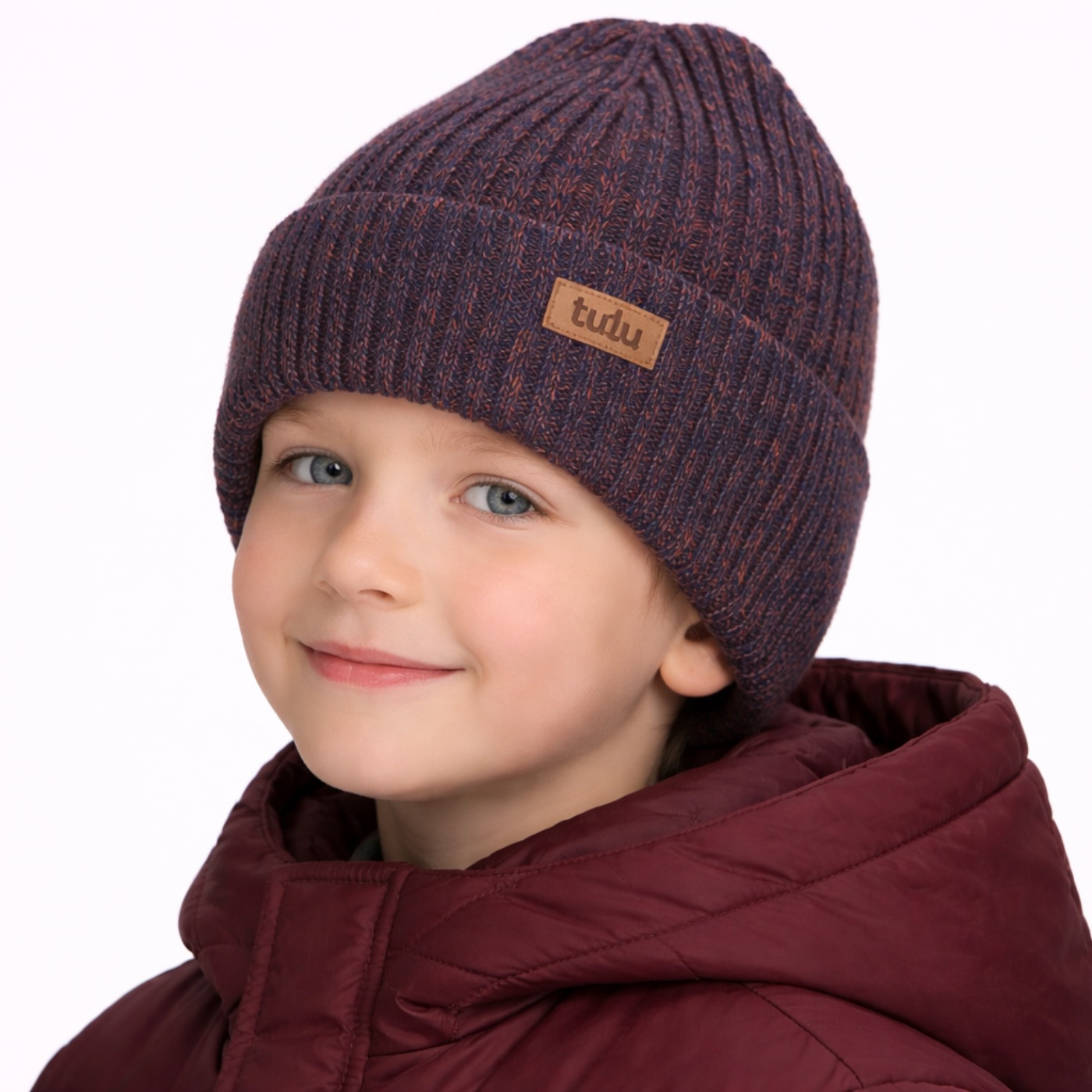 Seviel kids ribbed merino melange beanie