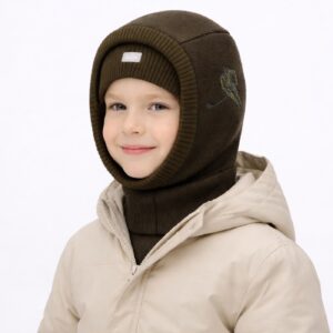 Nuvello boy knit balaclava with hockey player embr