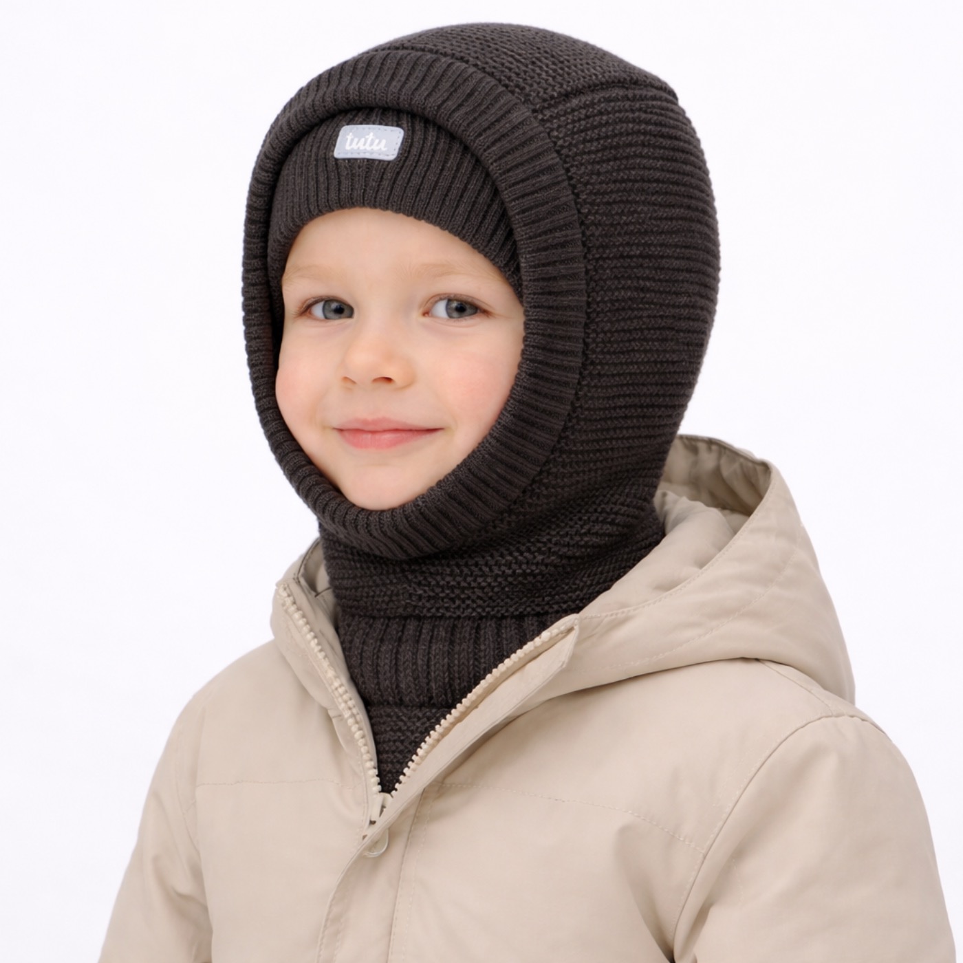 Ronan kids melange knit balaclava face mask