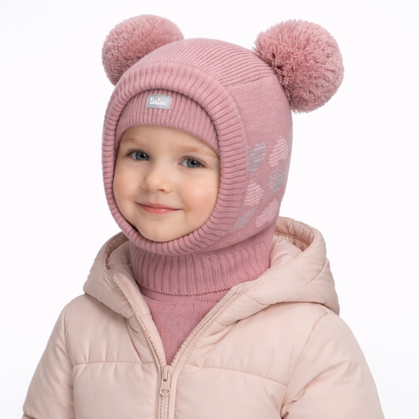 Eloria girl heart pattern knit balaclava