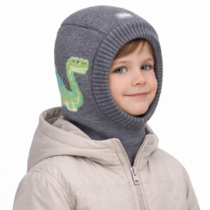 Luvier boy dino colorful spikes knit balaclava