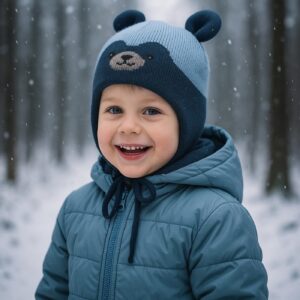 Liv baby merino wool animal ear hat