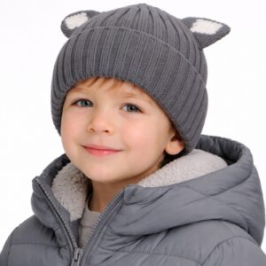 Onyx kids merino wool ear-detail beanie