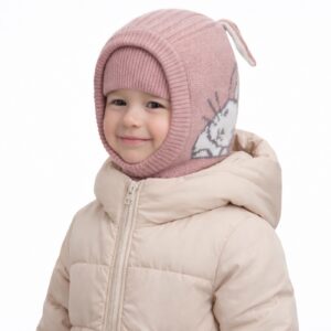 Daryniora knitted balaclava with rabbit