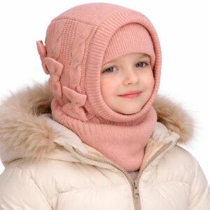 Braviria knitted balaclava with decorative bows